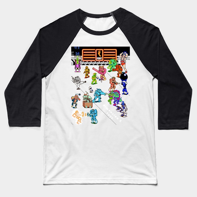 Rooftop Rumble Baseball T-Shirt by dimensionxtoys